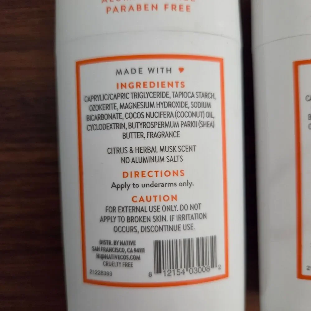 Native Citrus & Herbal Musk Aluminum Free 2 Count Deodorant 2.65 oz